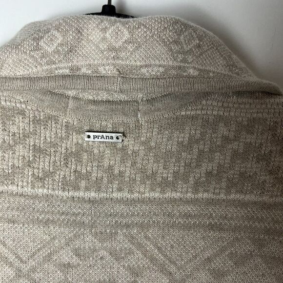 Prana Sevie Cardigan tan/creme Merino sweater XS Cozy 183 - Picture 4 of 9